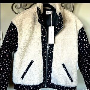 FREE PEOPLE NWT SHERPA & CORDUROY FLORAL JACKET XS/S